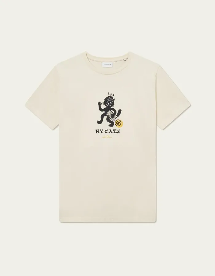 Men Bruno Cat TShirt 8211 Ivory Les Deux Tshirts