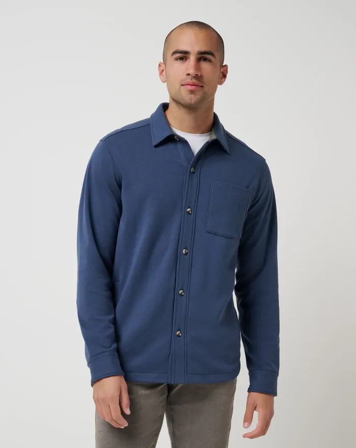 Men ButtonUps TravisMathew CLOUD SHIRT JACKET Mood Indigo