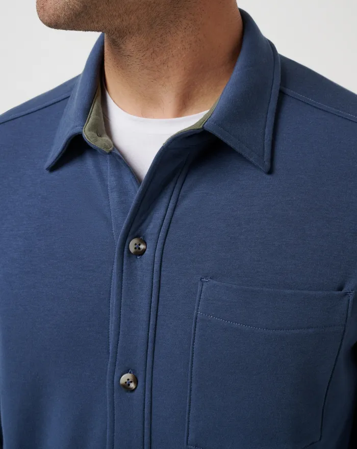 Men ButtonUps TravisMathew CLOUD SHIRT JACKET Mood Indigo
