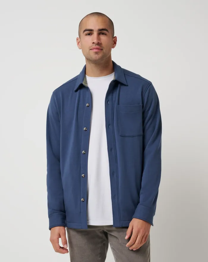 Men ButtonUps TravisMathew CLOUD SHIRT JACKET Mood Indigo