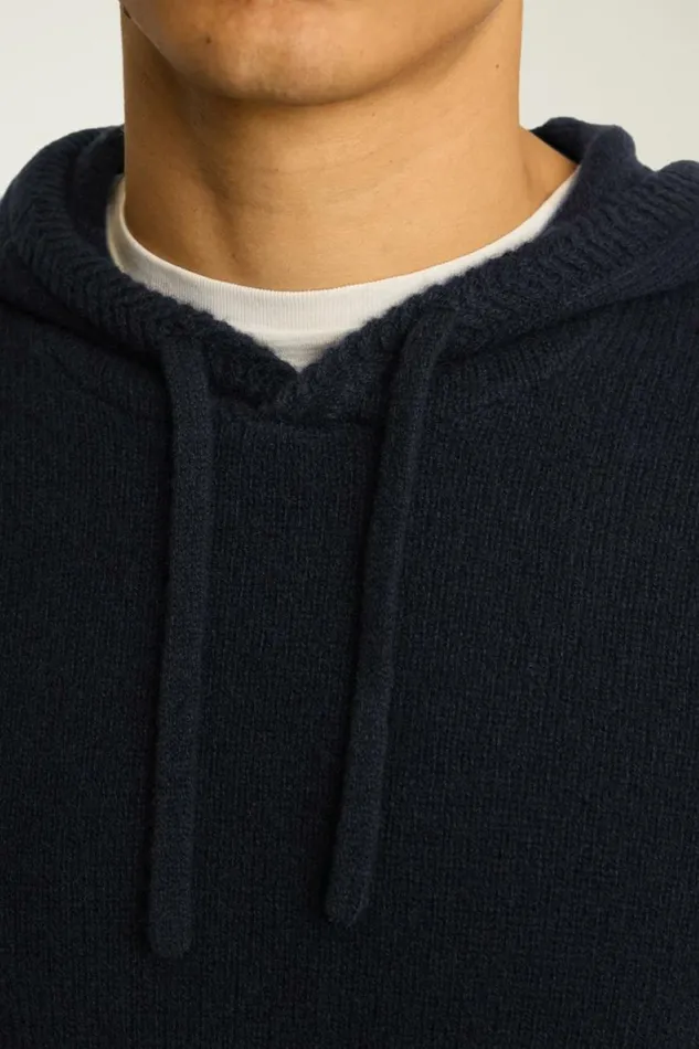 Men Cashmere Hoodie Navy Blue Bonobos Sweatshirts and Fleece