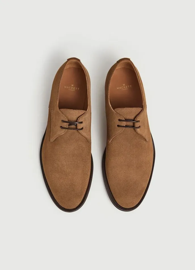 Men Casual Shoes Hackett London Suede Bluchers Sand Beige