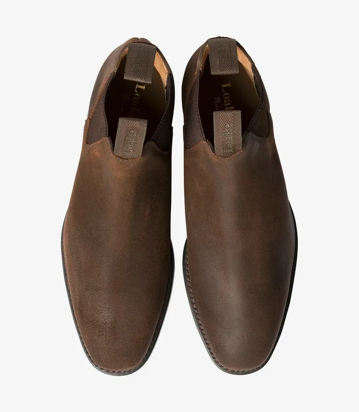 Men Chatsworth Brown Waxed Suede Chelsea Boots Loake Men Chatsworth Brown Waxed Suede Chelsea Boots Loake