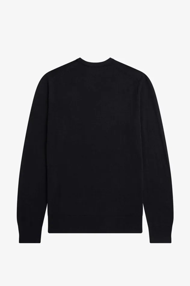 Men Classic Crew Neck Jumper Navy Fred Perry Knitwear