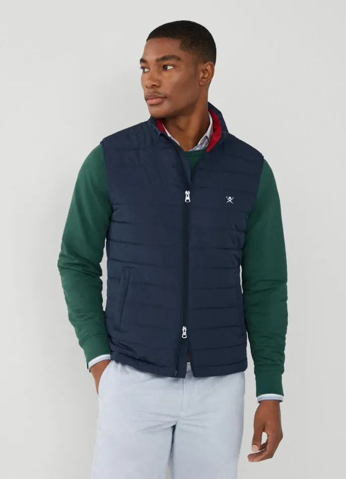 Men Coats and Jackets Hackett London Heritage Puffer Gilet Navy