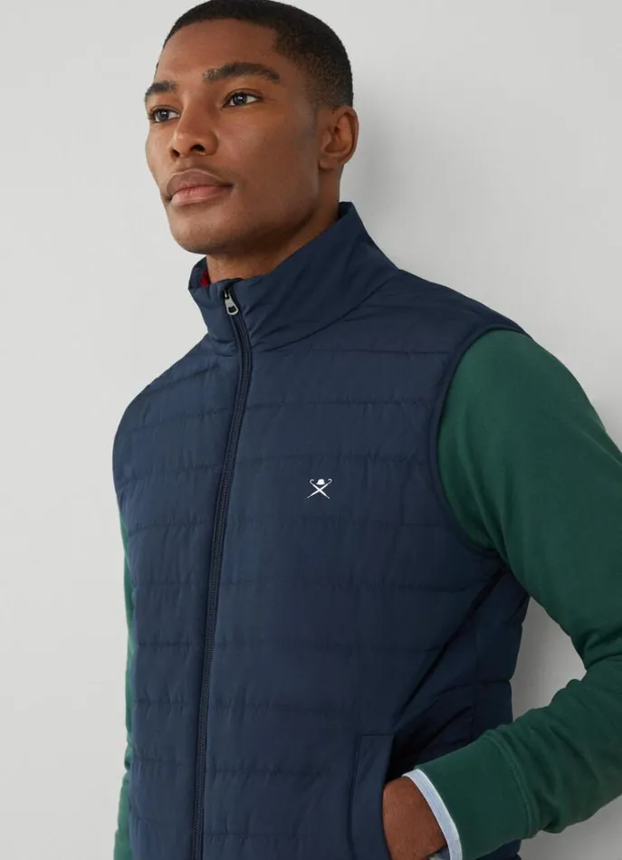 Men Coats and Jackets Hackett London Heritage Puffer Gilet Navy