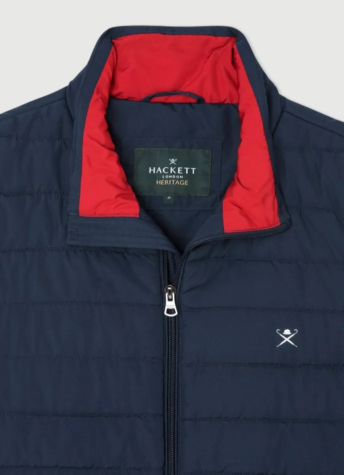 Men Coats and Jackets Hackett London Heritage Puffer Gilet Navy