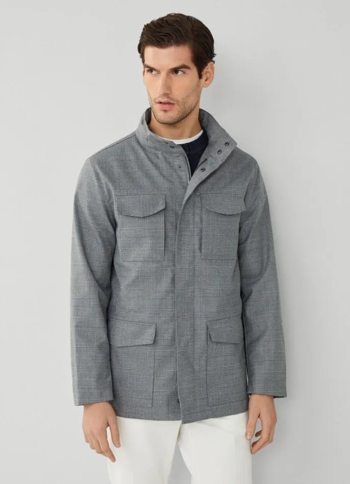 Men Coats and Jackets Hackett London Waterproof Velospeed Jacket Grey