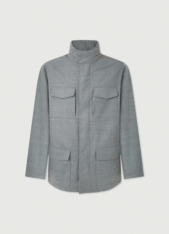 Men Coats and Jackets Hackett London Waterproof Velospeed Jacket Grey