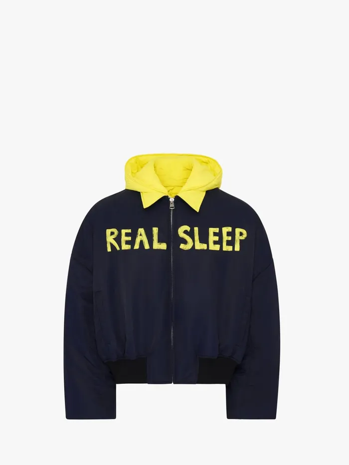 Men Coats and Jackets JW Anderson 034REAL SLEEP034 BOMBER JACKET Navyyellow