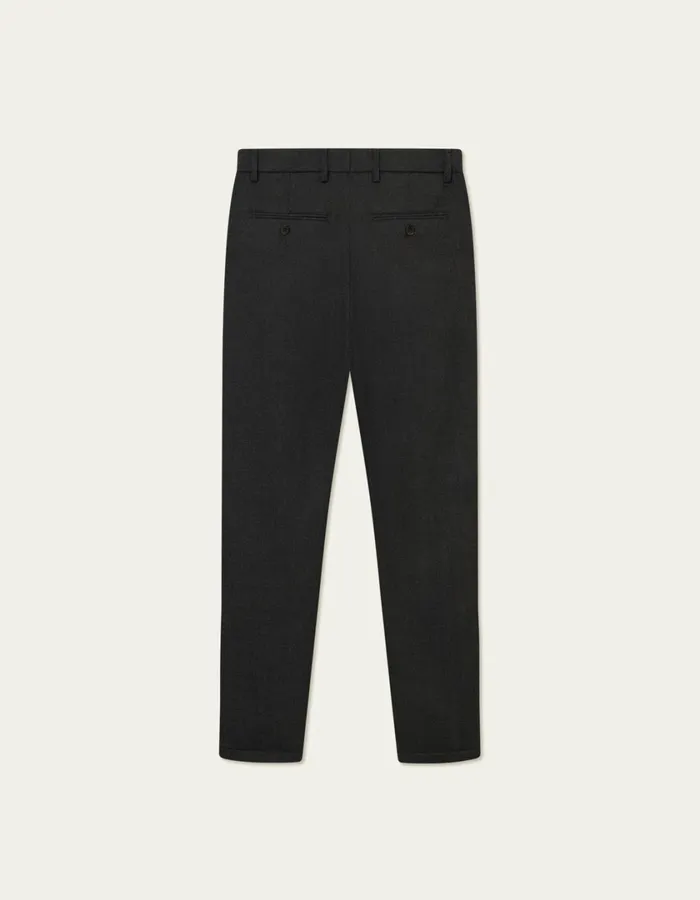 Men Como Herringbone Suit Pants 8211 CharcoalGrey Melange Les Deux Pants