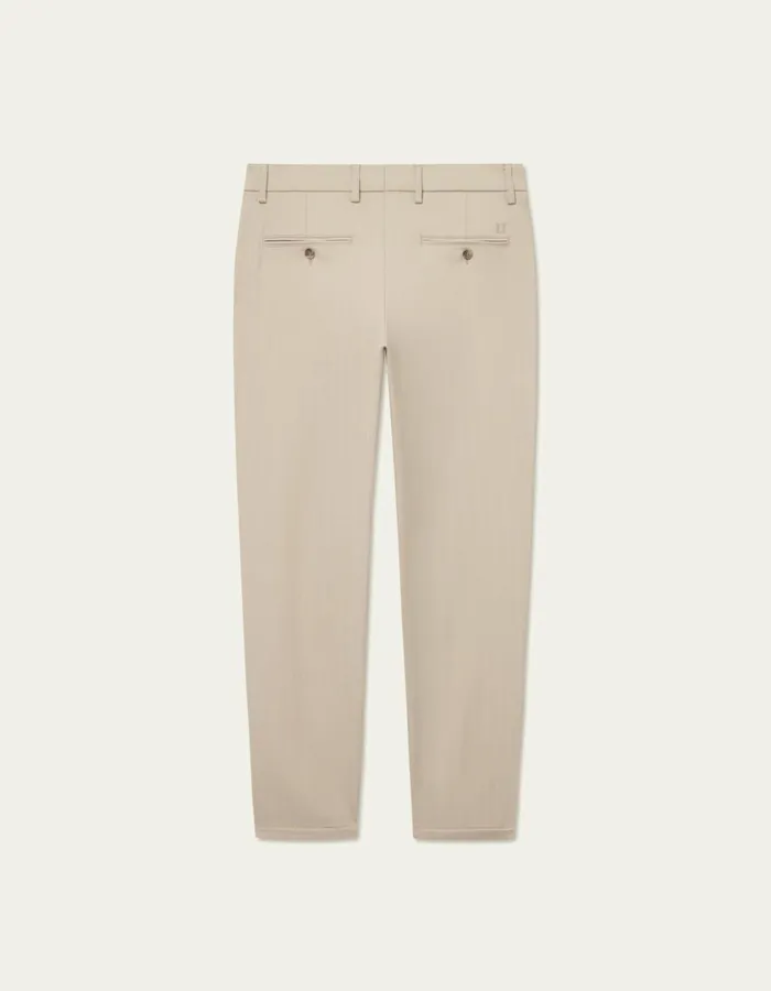 Men Como Herringbone Suit Pants 8211 Dark SandLight Sand Les Deux Pants