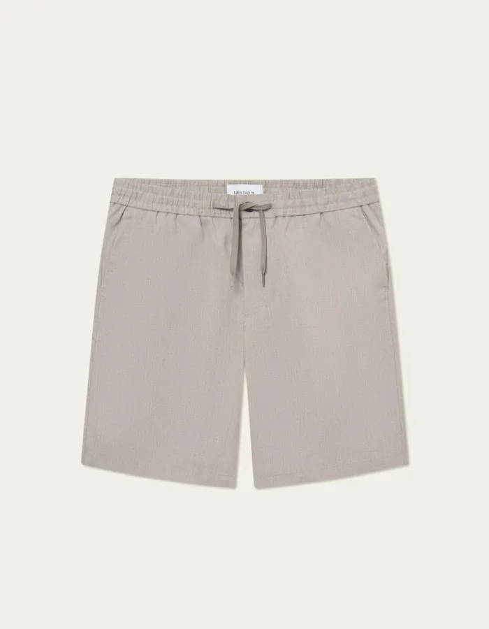 Men Como Slub Drawstring Shorts 8211 Light Sand Les Deux Shorts