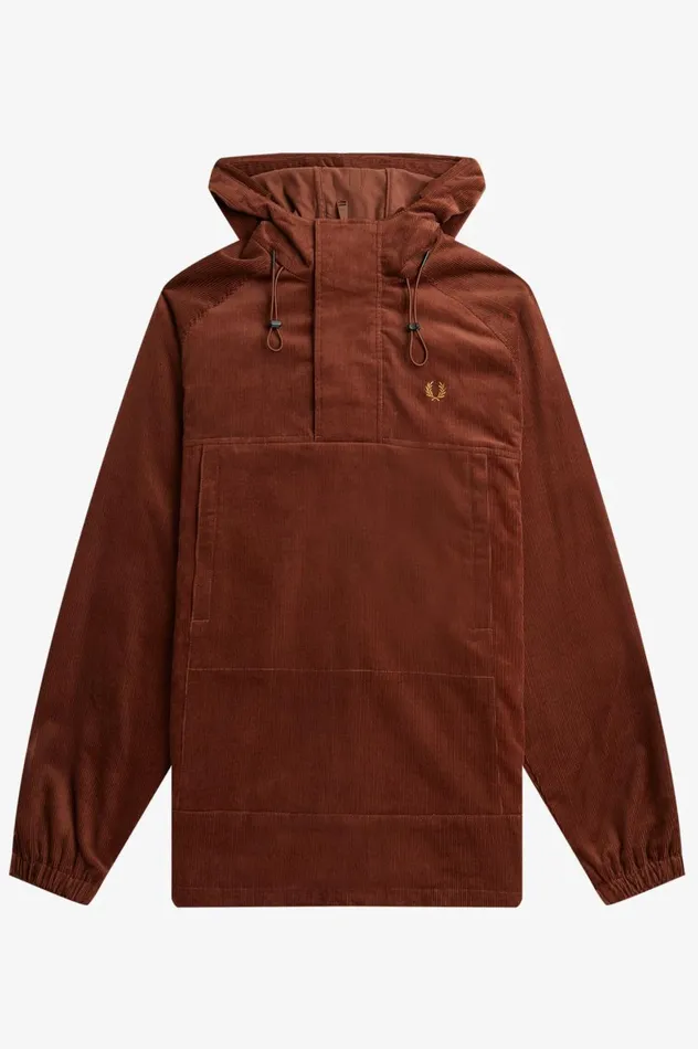 Men Cord Overhead Jacket Whisky Brown Fred Perry Coats and Jackets