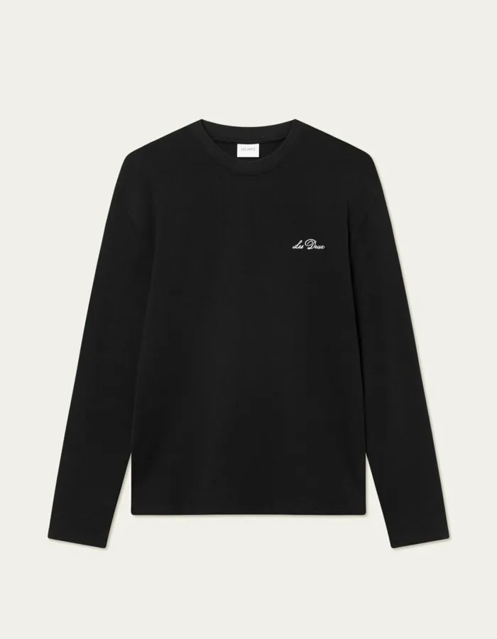 Men Crew LS TShirt 8211 BlackLight Ivory Les Deux Tshirts