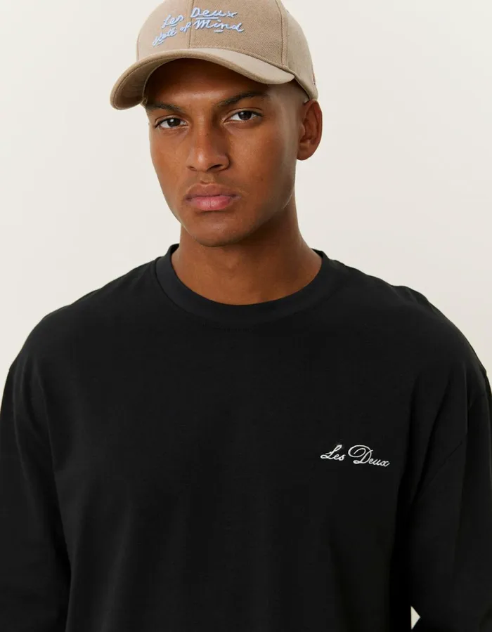 Men Crew LS TShirt 8211 BlackLight Ivory Les Deux Tshirts