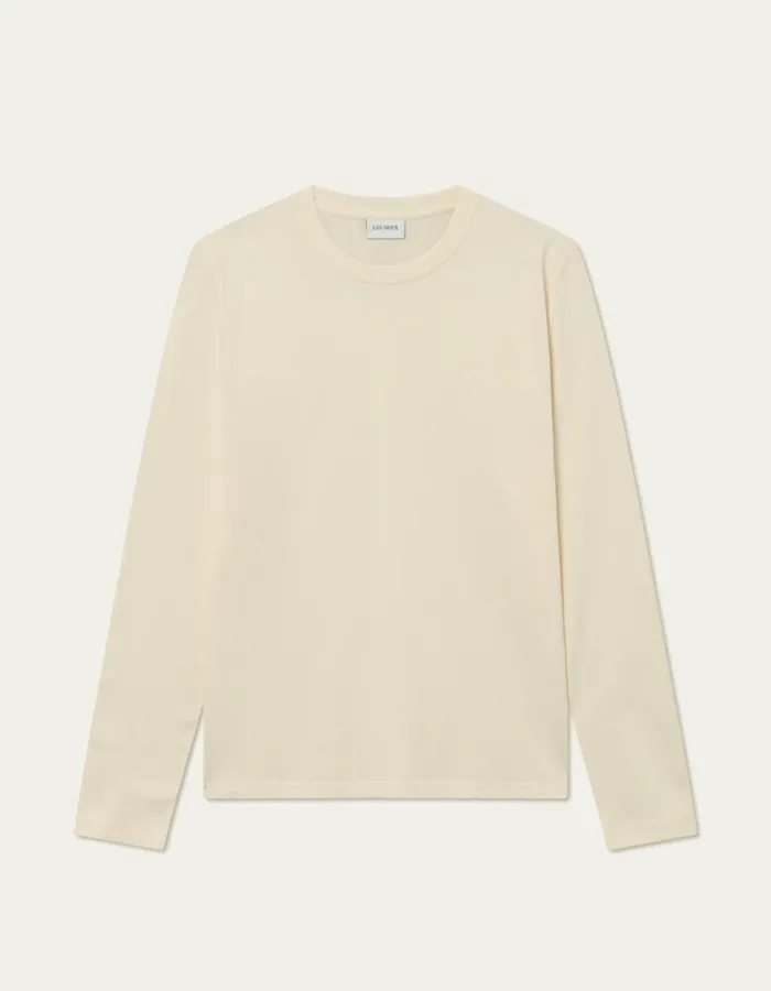 Men Crew LS TShirt 8211 IvoryLight Ivory Les Deux Tshirts