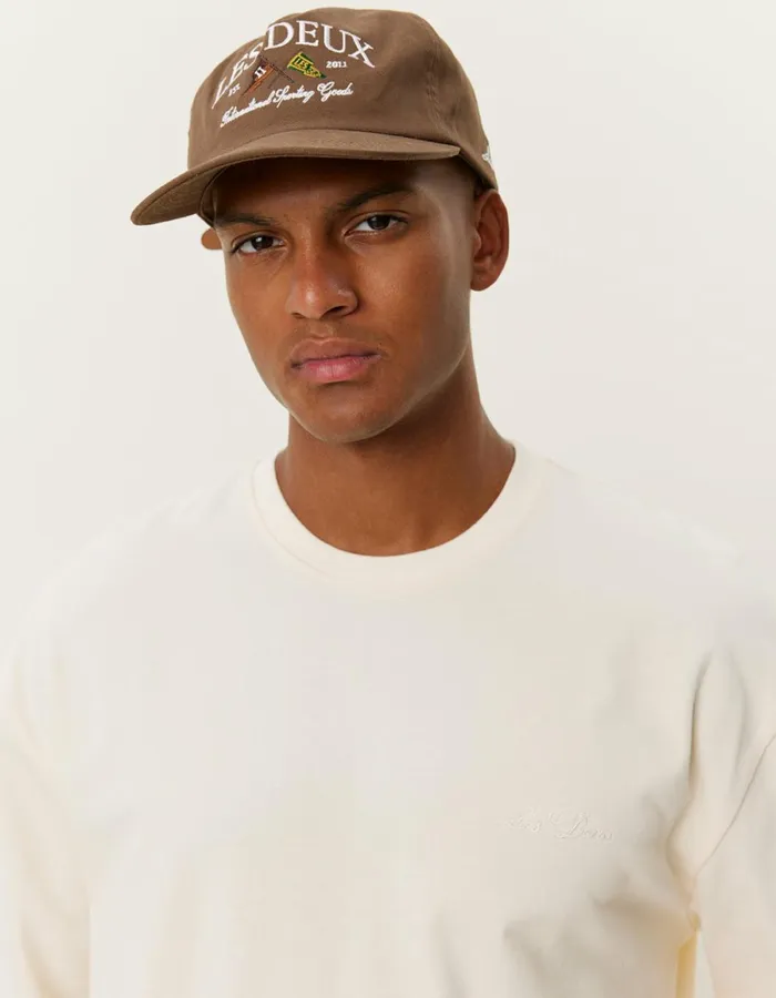 Men Crew LS TShirt 8211 IvoryLight Ivory Les Deux Tshirts