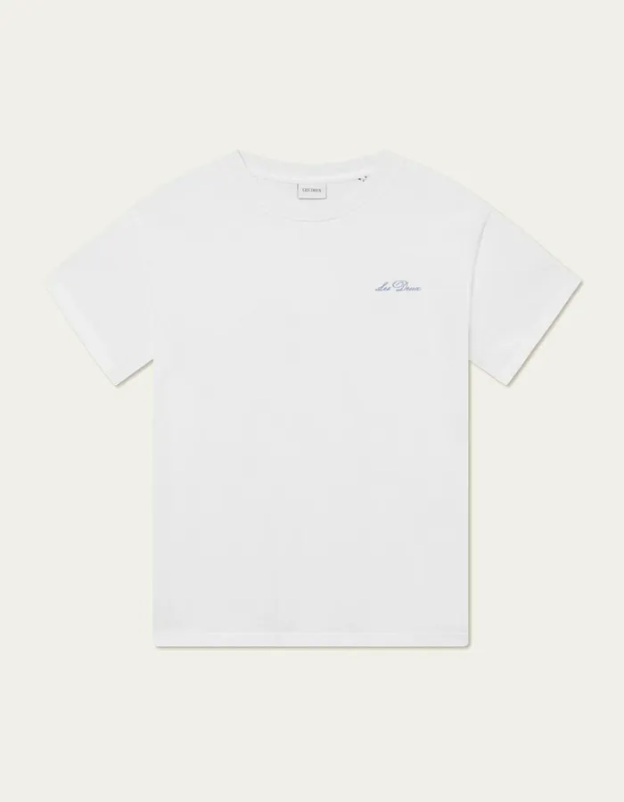 Men Crew TShirt 8211 WhiteXenon Blue Les Deux Tshirts