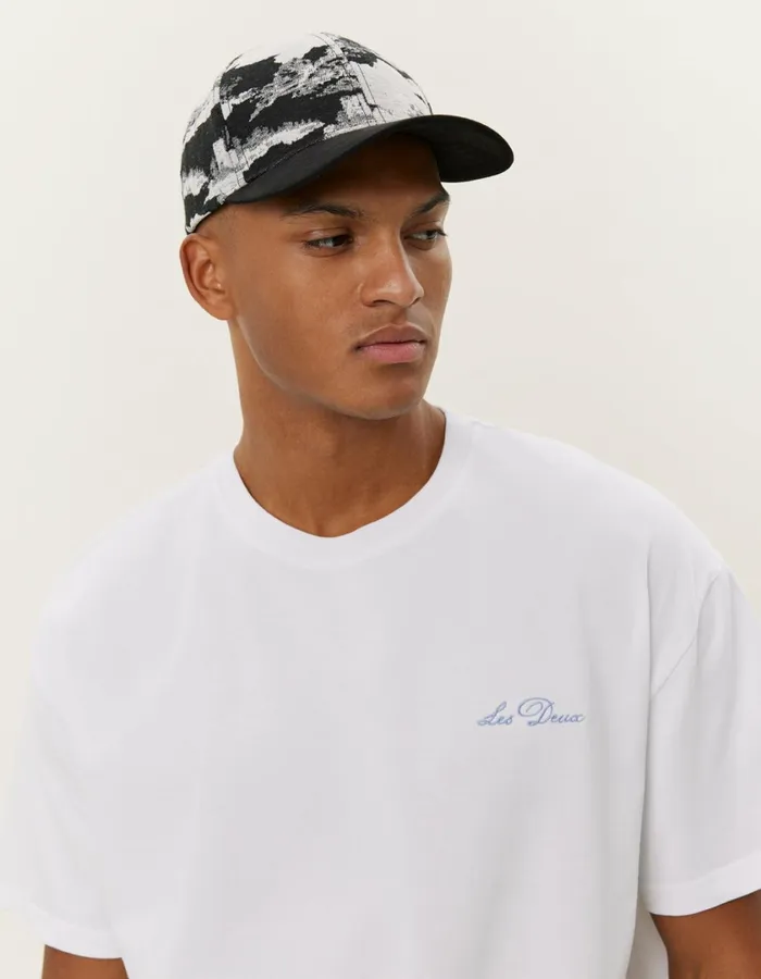 Men Crew TShirt 8211 WhiteXenon Blue Les Deux Tshirts