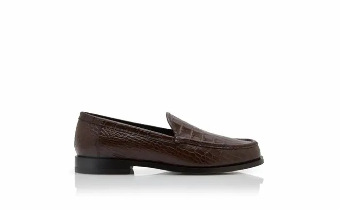 Men Dark Brown Calf Leather Loafers Manolo Blahnik Loafers