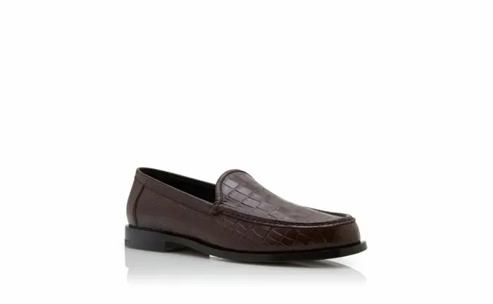 Men Dark Brown Calf Leather Loafers Manolo Blahnik Loafers