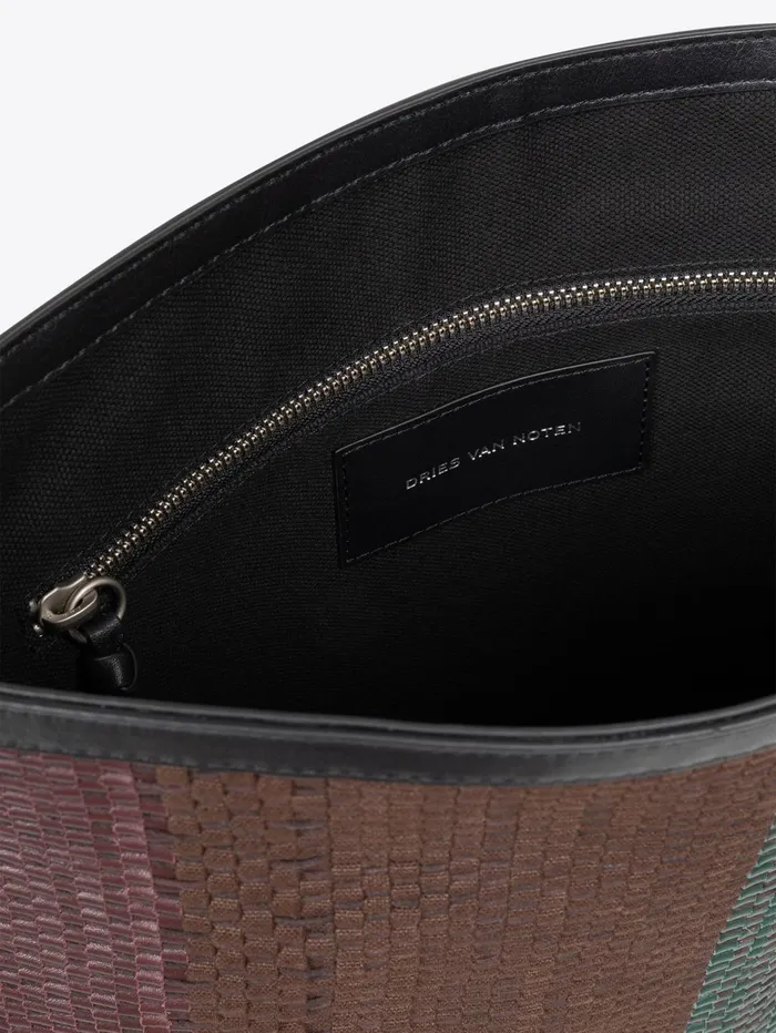 Men Dries Van Noten Bags and Leather Goods Hand Woven Tote Bag