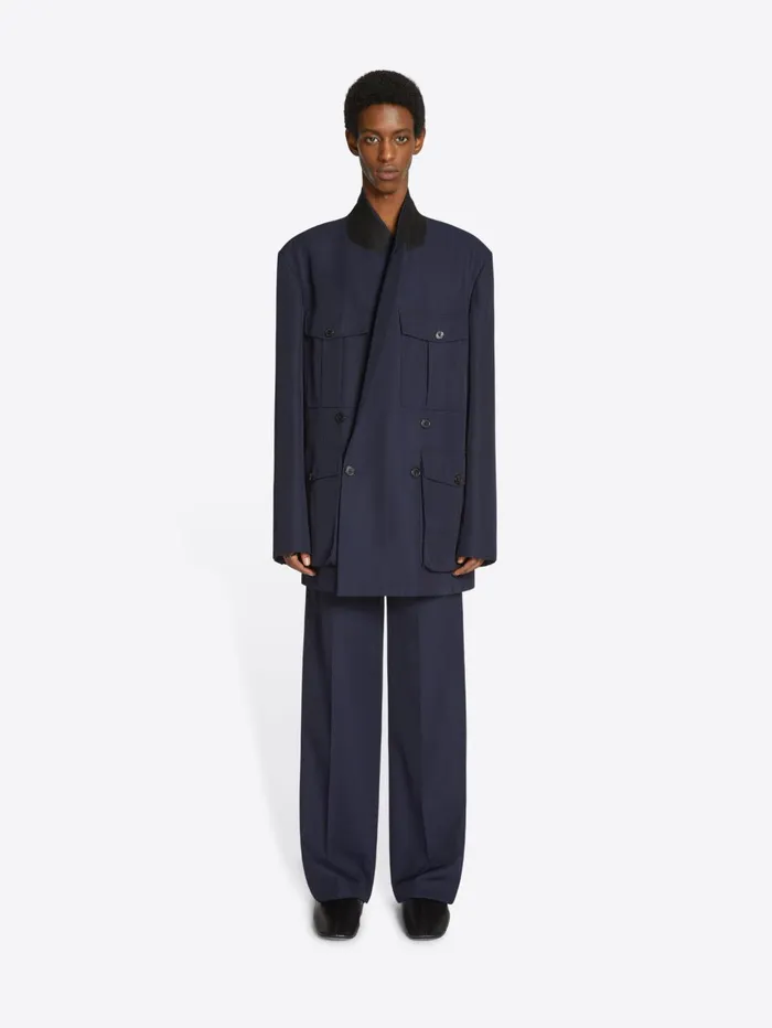 Men Dries Van Noten Pants Wool Flared Pants