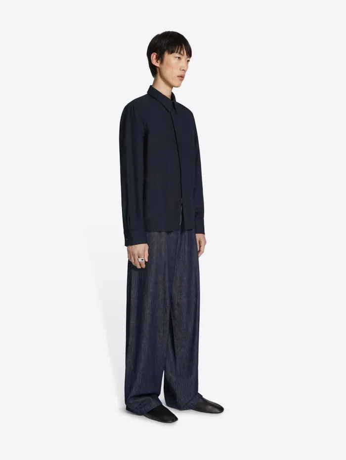 Men Dries Van Noten Shirts Cotton Zip Shirt