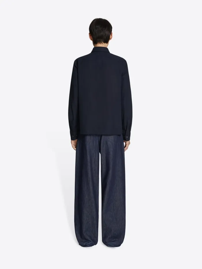 Men Dries Van Noten Shirts Cotton Zip Shirt