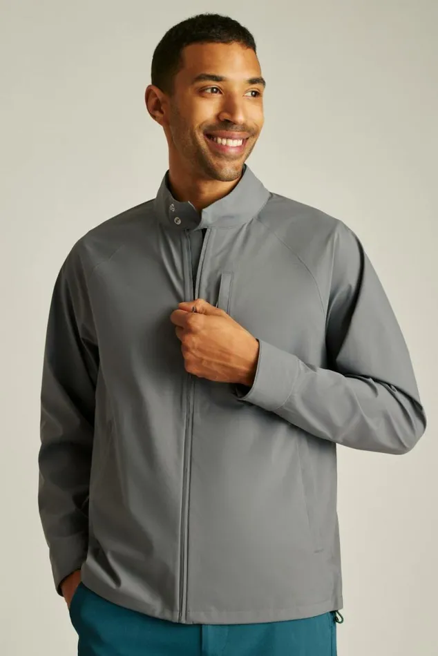 Men Elements Shell Golf Jacket Lava Smoke Dark Grey Bonobos Golf Outerwear and Layering
