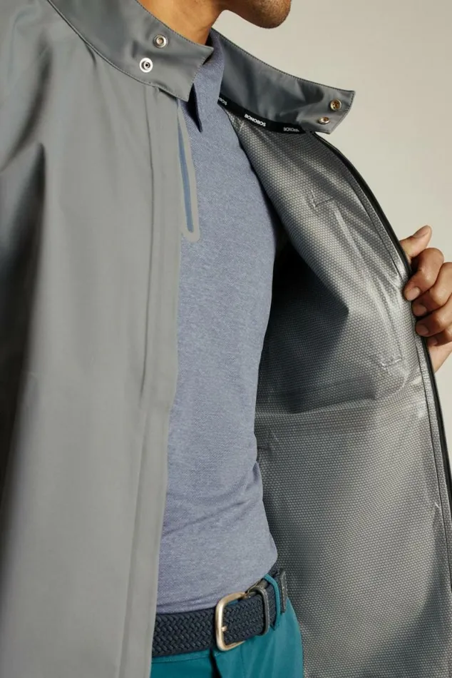 Men Elements Shell Golf Jacket Lava Smoke Dark Grey Bonobos Golf Outerwear and Layering