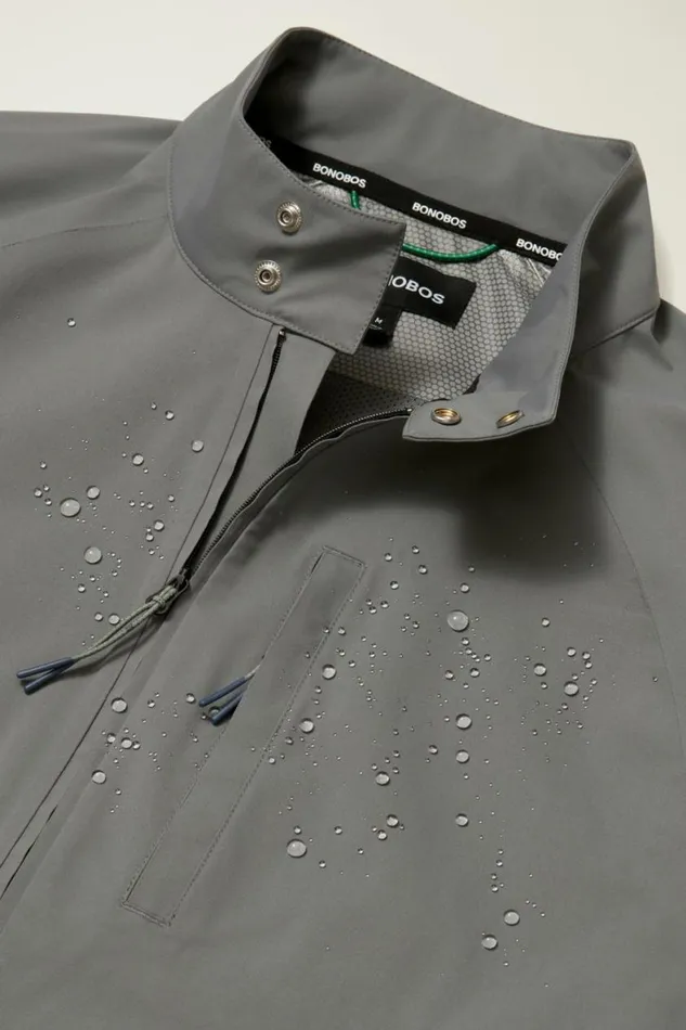 Men Elements Shell Golf Jacket Lava Smoke Dark Grey Bonobos Golf Outerwear and Layering