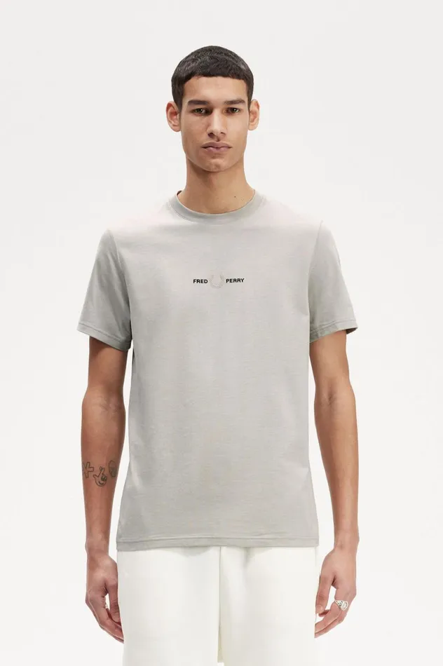 Men Embroidered TShirt Limestone Fred Perry TShirts