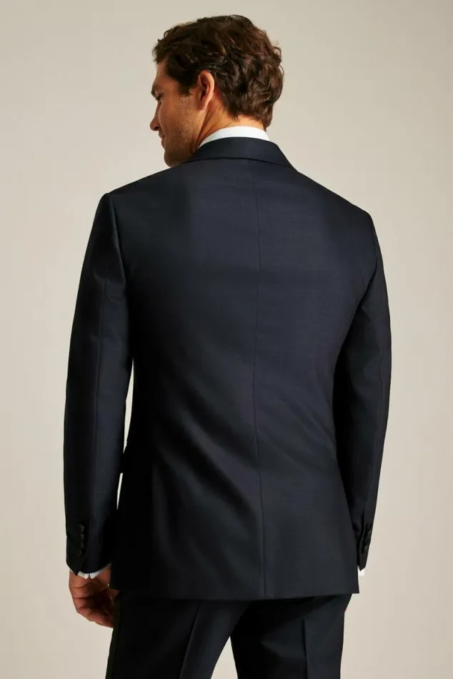 Men Empire Stretch Italian Wool Tuxedo Navy Peak Lapel Bonobos Suits