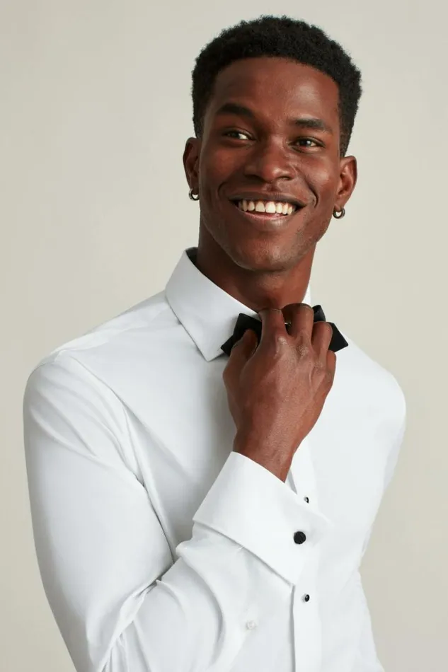 Men Empire Stretch Tuxedo Shirt White With Studs Bonobos Formal Dress Shirts