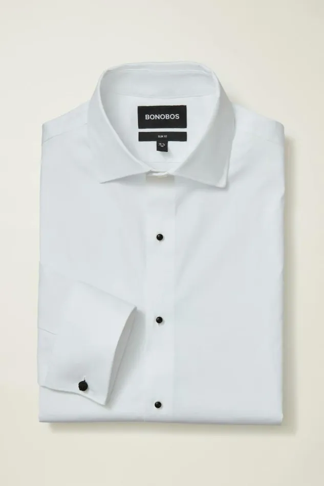 Men Empire Stretch Tuxedo Shirt White With Studs Bonobos Formal Dress Shirts