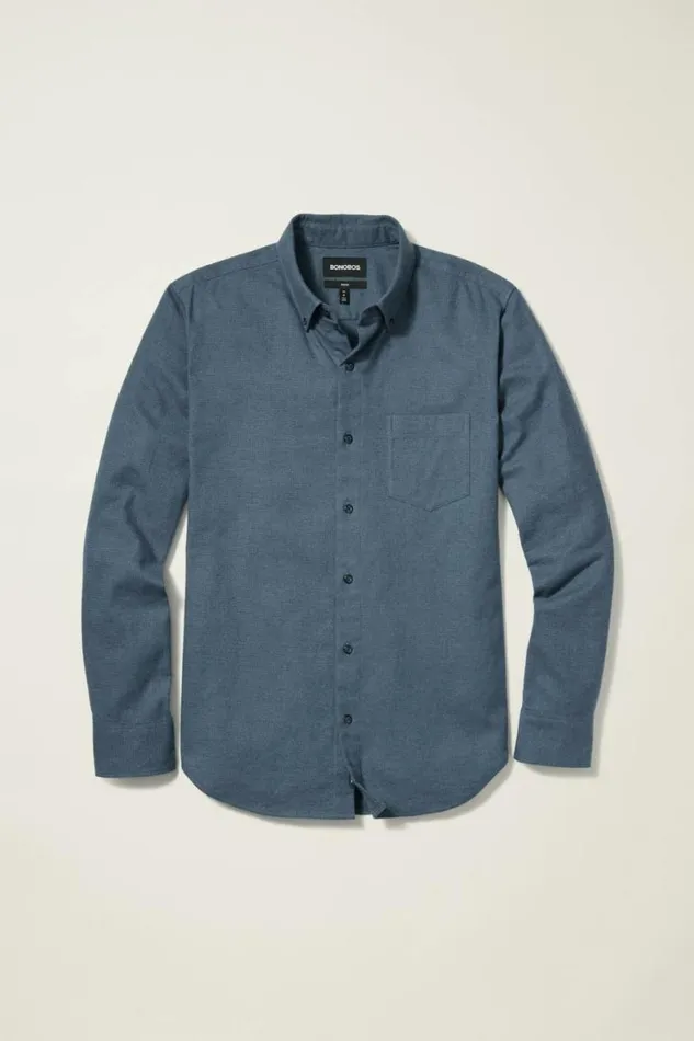 Men Everyday Lightweight Flannel Shirt Dark Navy Houndstooth Bonobos Overshirts
