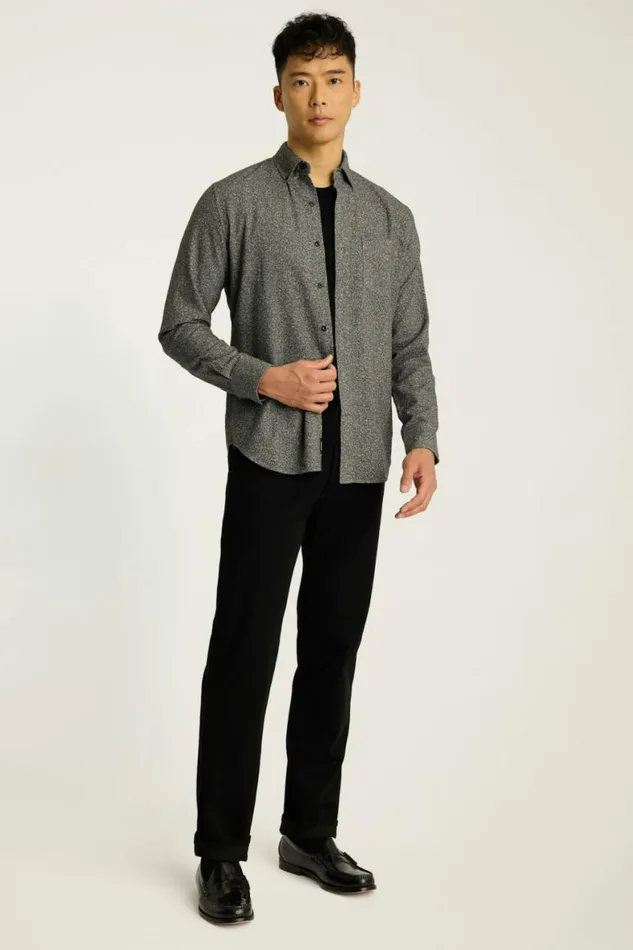 Men Everyday Lightweight Flannel Shirt Heather Grey Vines Bonobos Overshirts