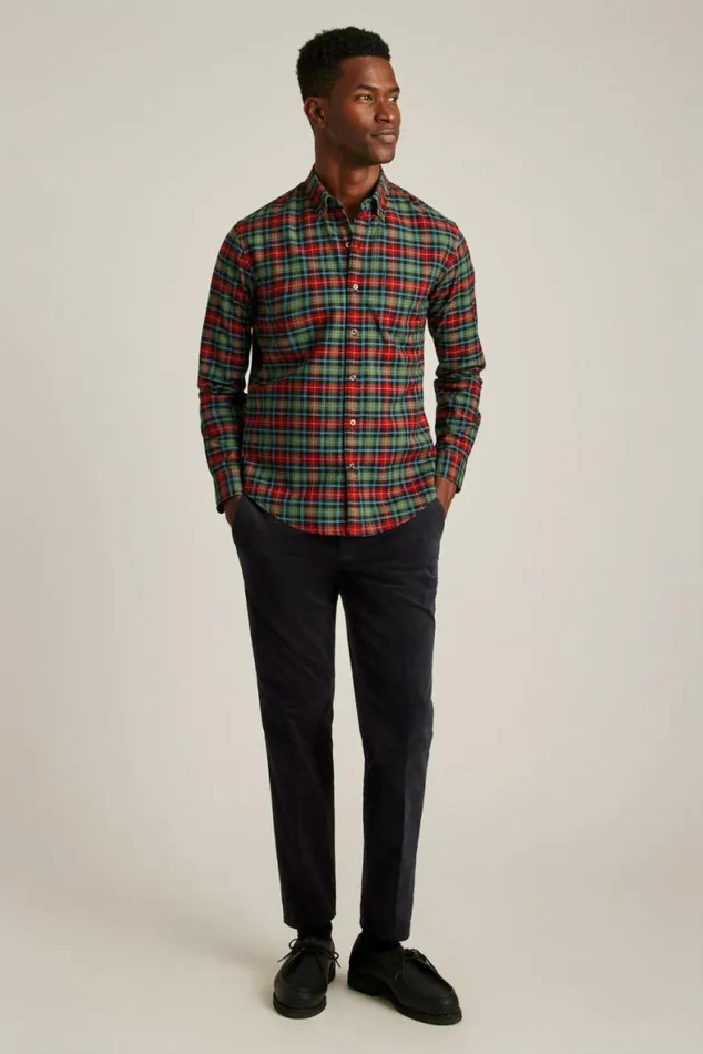 Men Everyday Oxford Shirt Festive Plaid Bonobos Business Casual Shirts