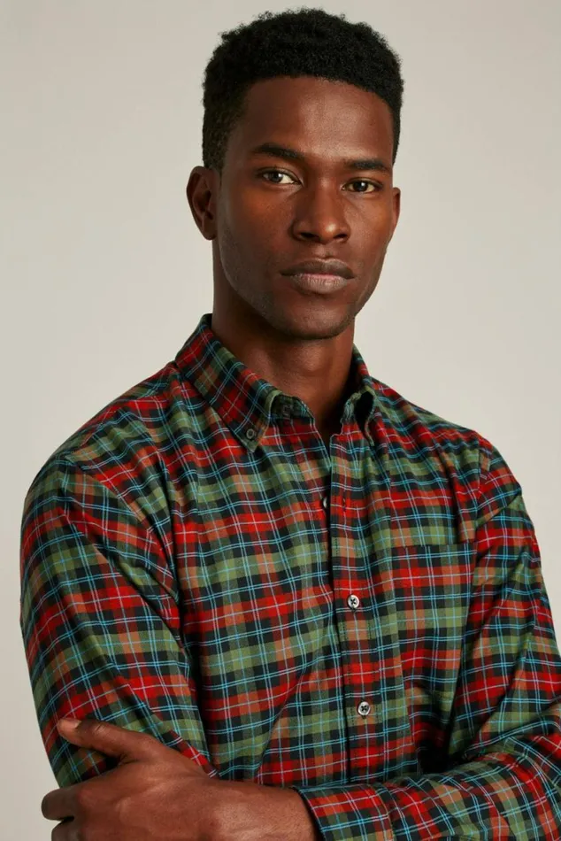 Men Everyday Oxford Shirt Festive Plaid Bonobos Business Casual Shirts