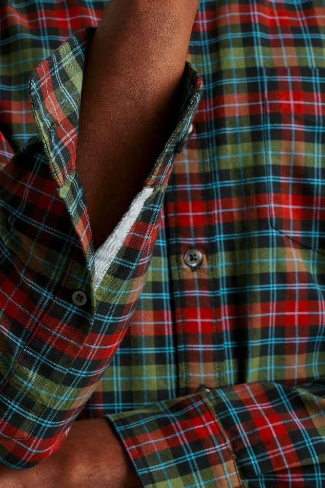 Men Everyday Oxford Shirt Festive Plaid Bonobos Business Casual Shirts