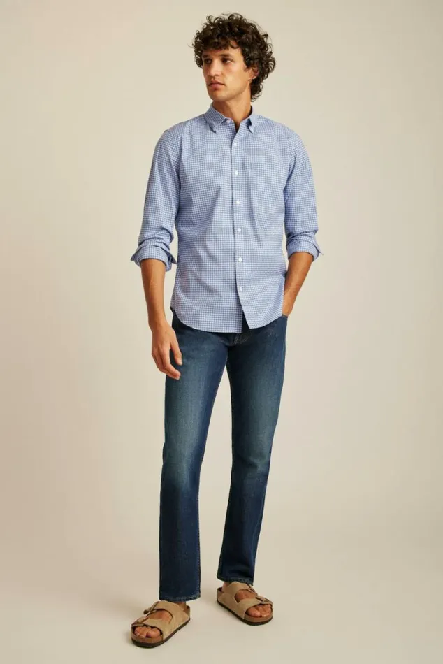 Men Everyday Shirt Blue Lilac Mini Gingham Bonobos Business Casual Shirts