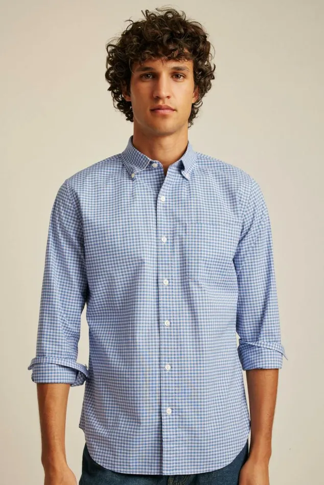 Men Everyday Shirt Blue Lilac Mini Gingham Bonobos Business Casual Shirts