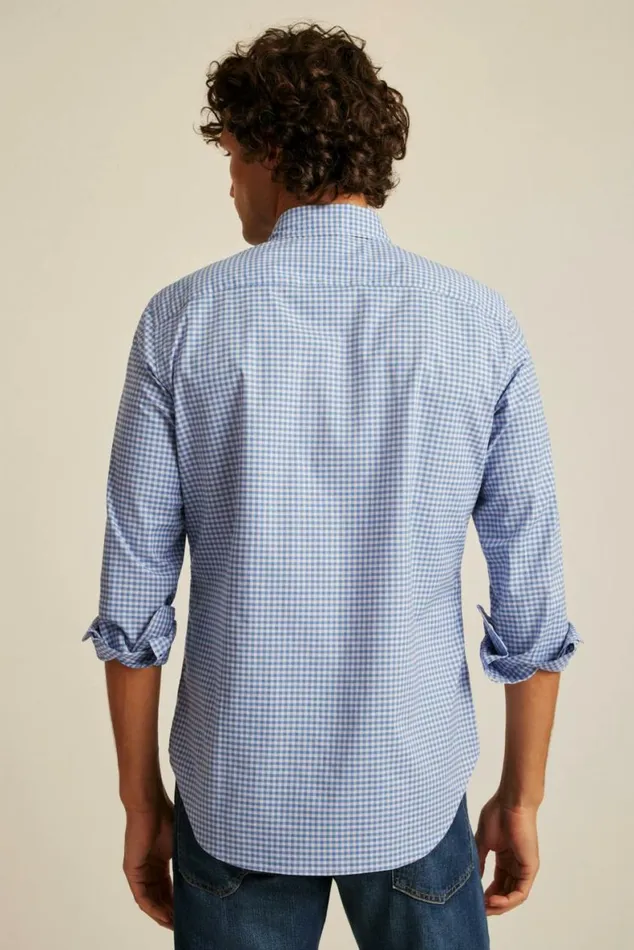 Men Everyday Shirt Blue Lilac Mini Gingham Bonobos Business Casual Shirts