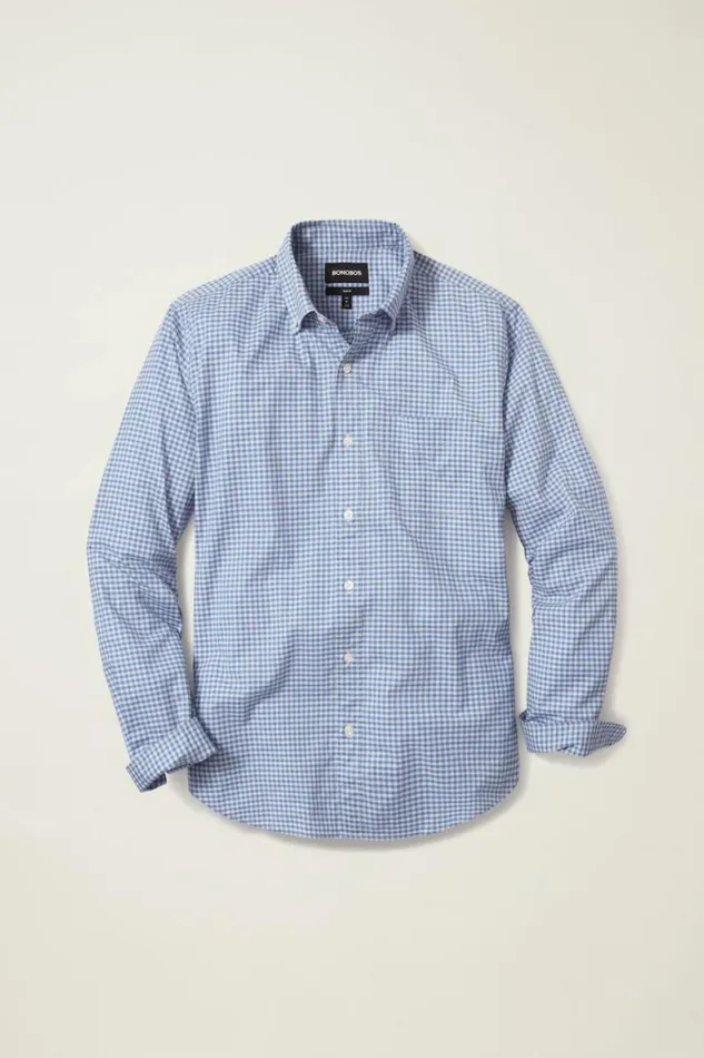 Men Everyday Shirt Blue Lilac Mini Gingham Bonobos Business Casual Shirts