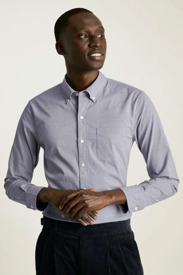 Men Everyday Shirt Dusty Blue Texture Bonobos Casual Shirts