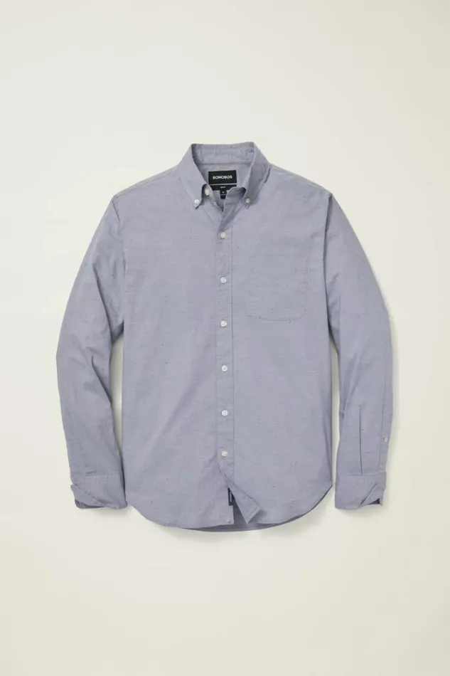 Men Everyday Shirt Dusty Blue Texture Bonobos Casual Shirts