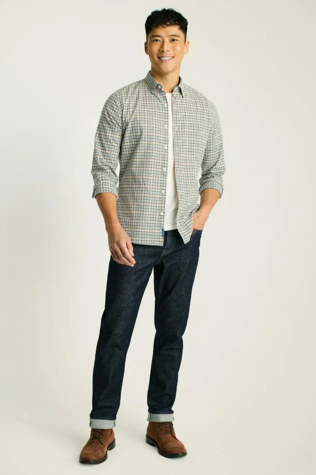 Men Everyday Shirt Khaki Check Bonobos Business Casual Shirts