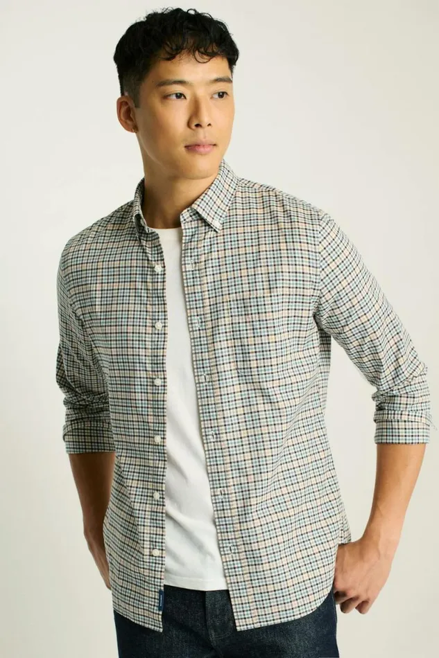 Men Everyday Shirt Khaki Check Bonobos Business Casual Shirts